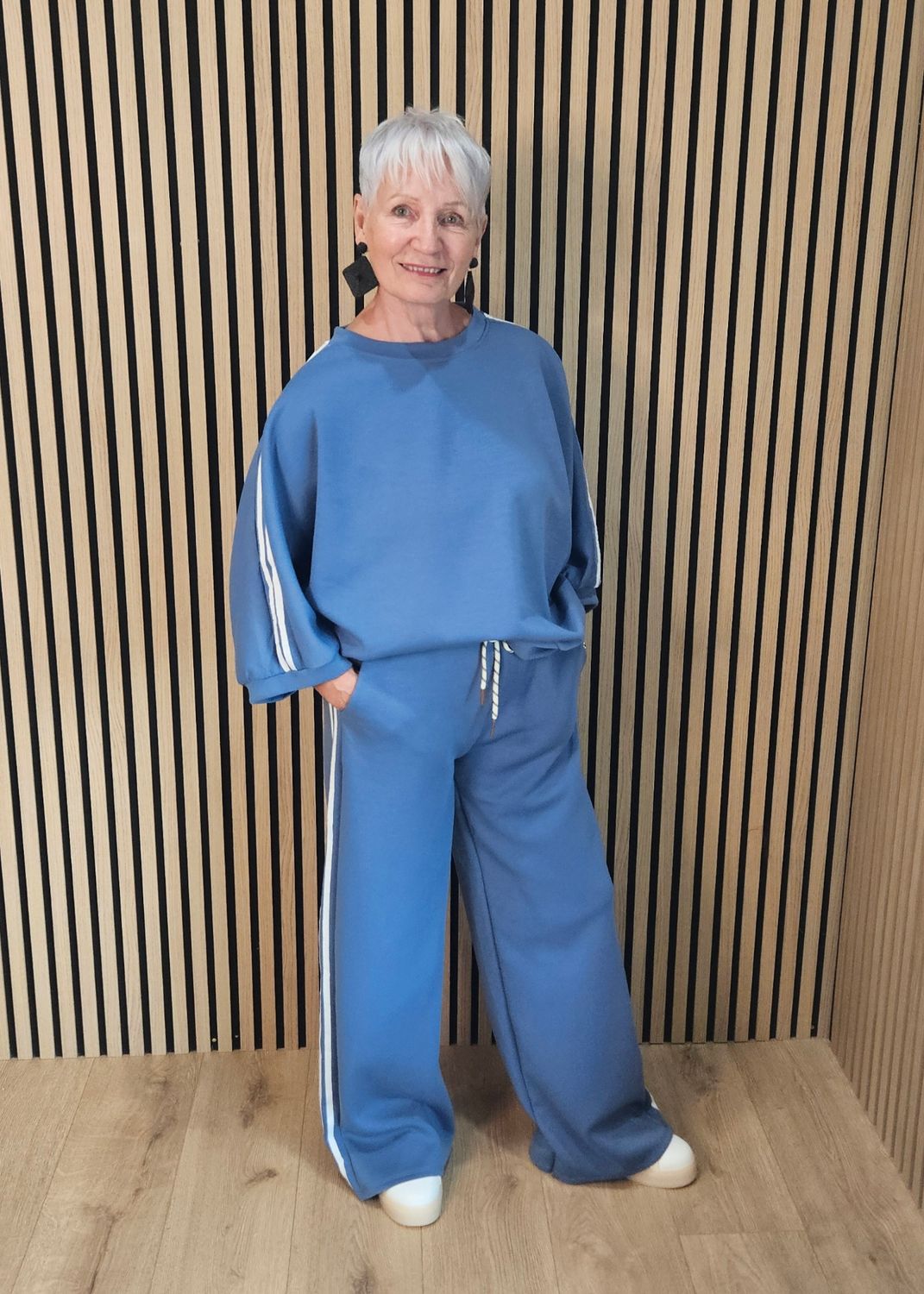 Stripe Detail Lounge Co-Ord Set – Blue
