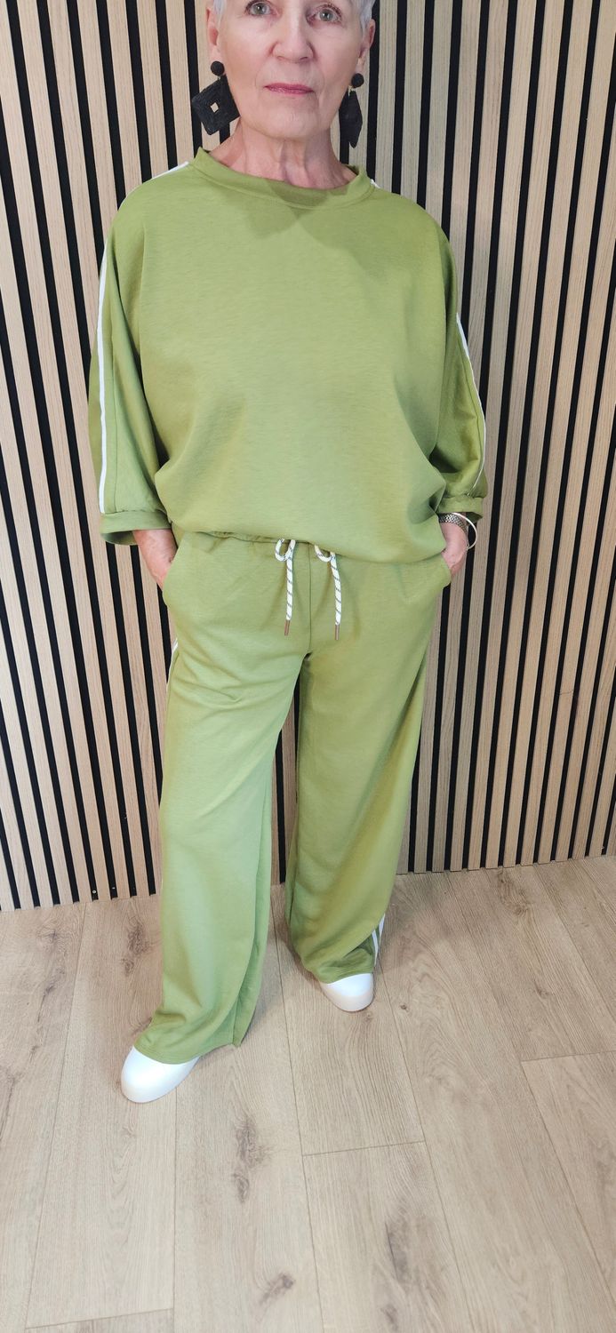Stripe Detail Lounge Co-Ord Set - Lime
