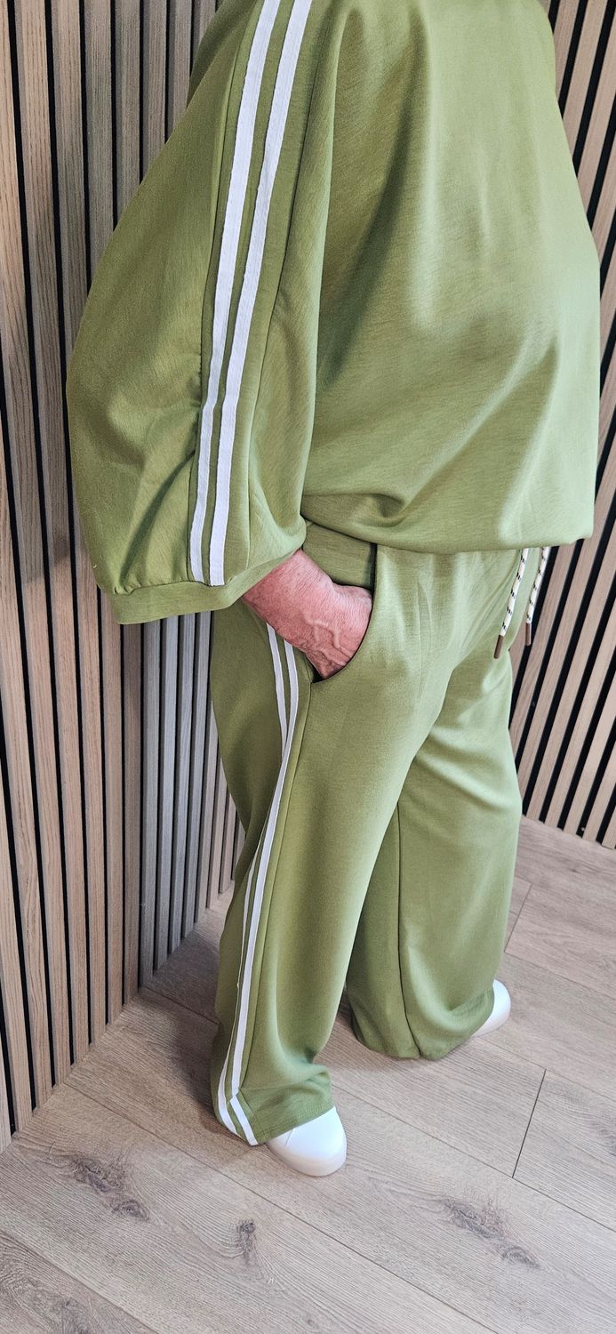 Stripe Detail Lounge Co-Ord Set - Lime