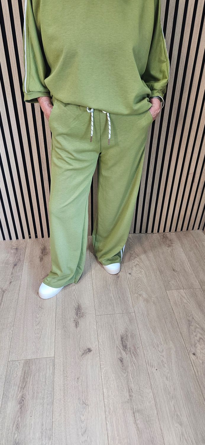 Stripe Detail Lounge Co-Ord Set - Lime