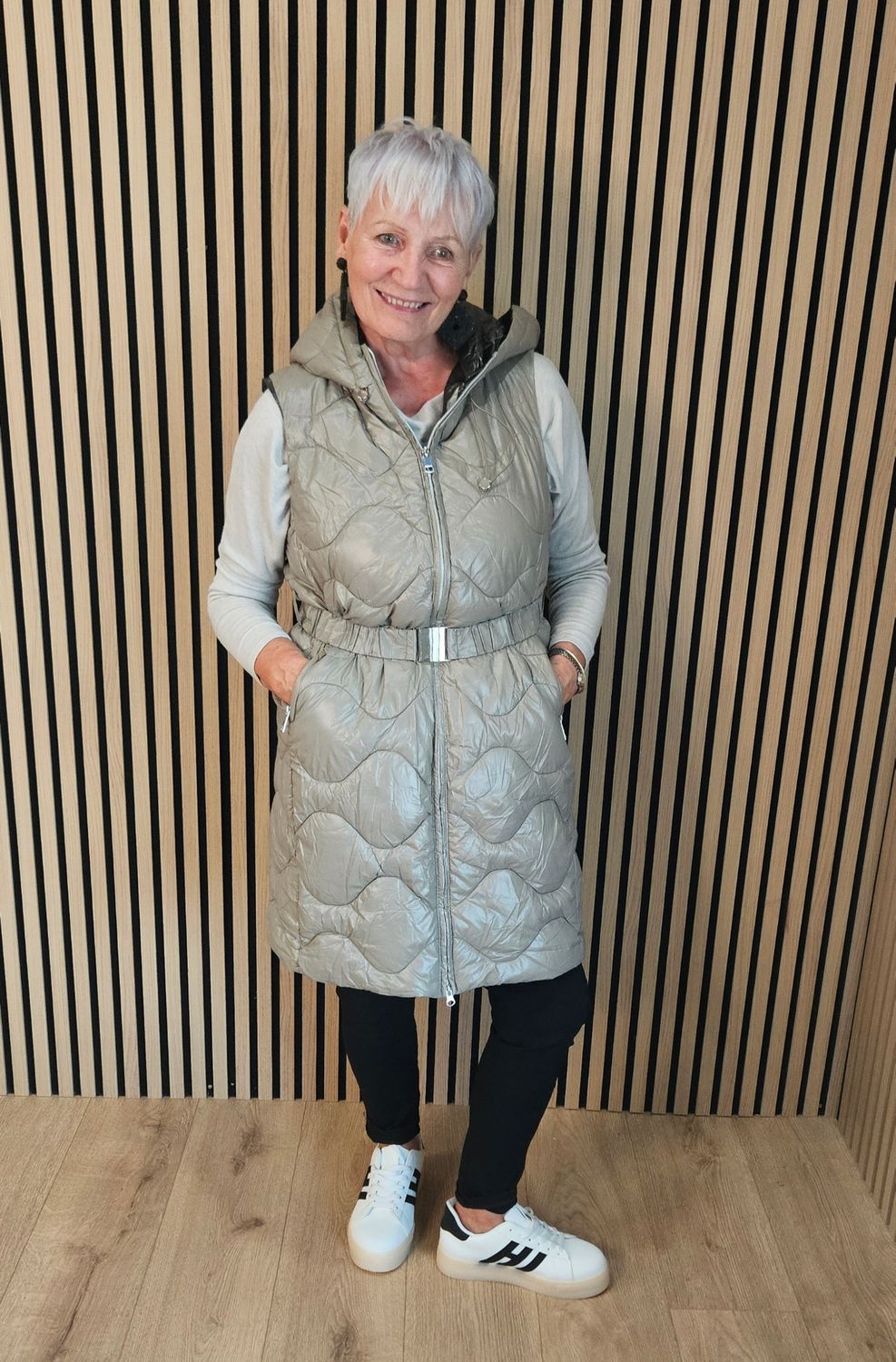 Hooded Quilted Longline Gilet
