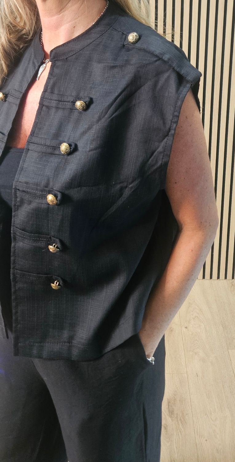 Military Button Waistcoat