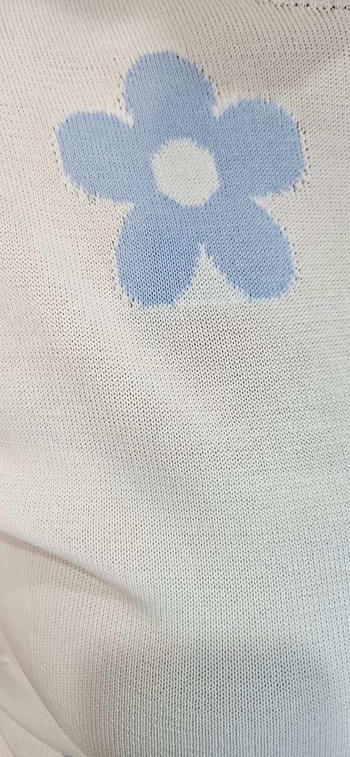 Daisy Flower Knit Jumper  - White