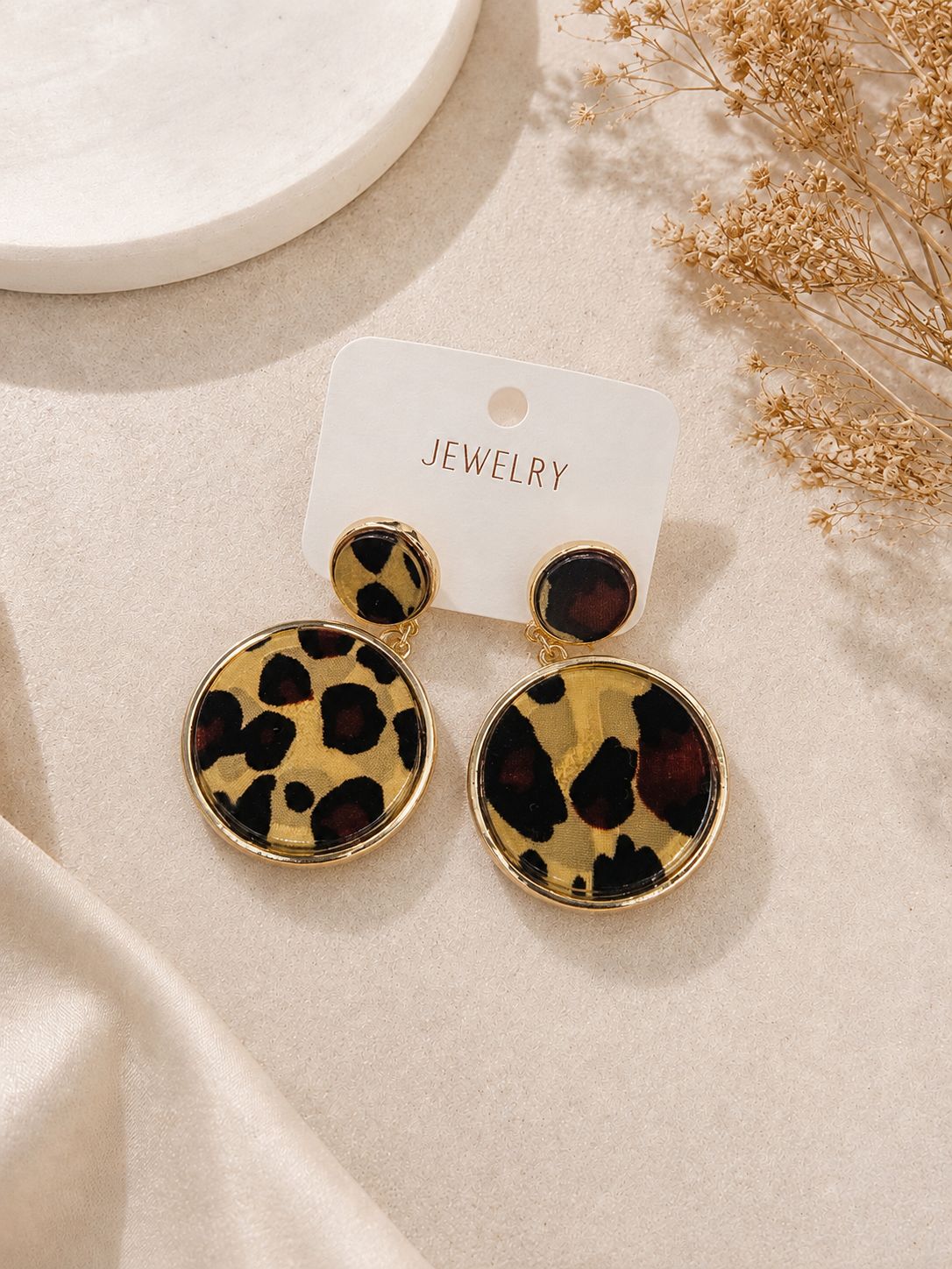 Leopard Print Drop Earrings