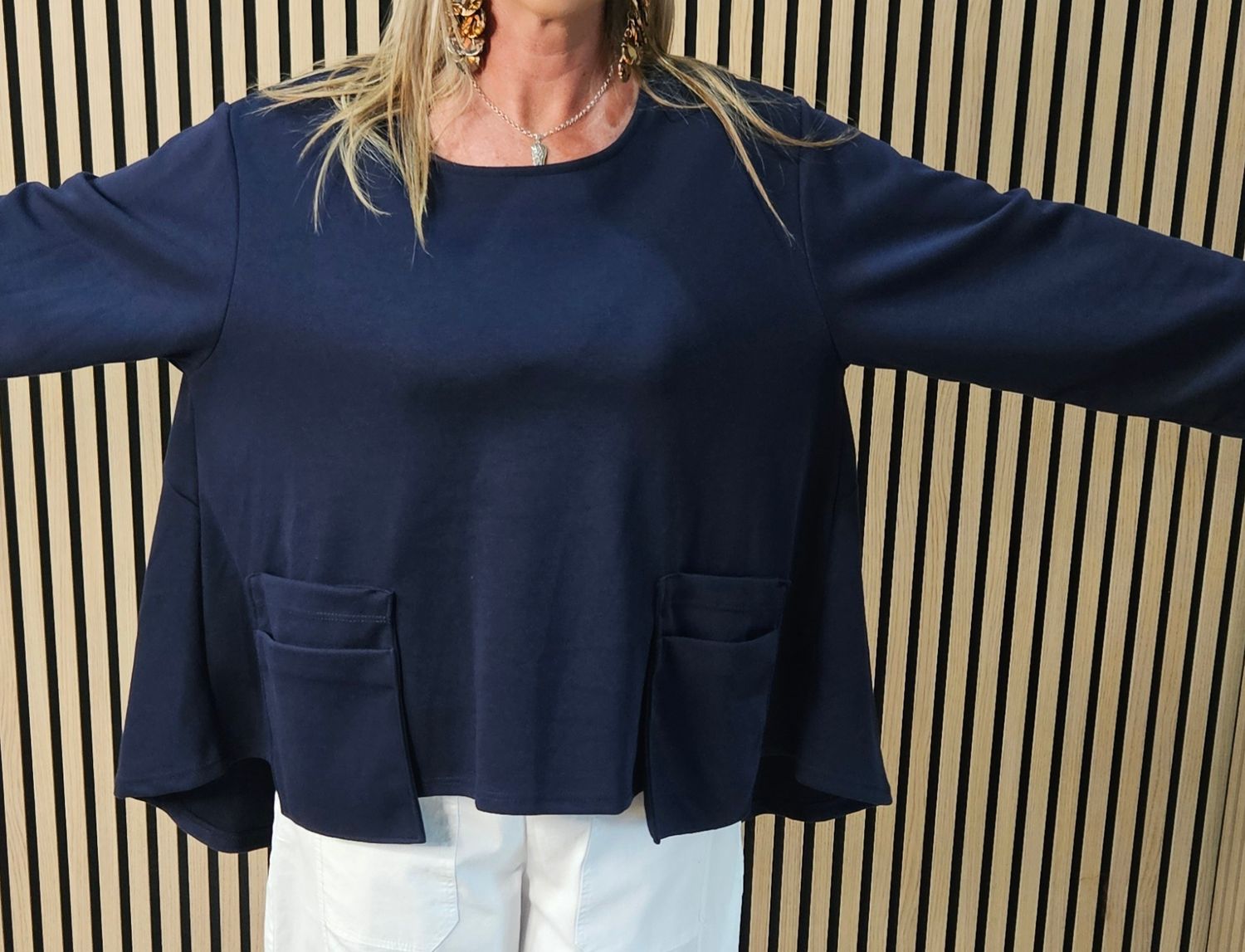 Oversized Pocket Detail Top