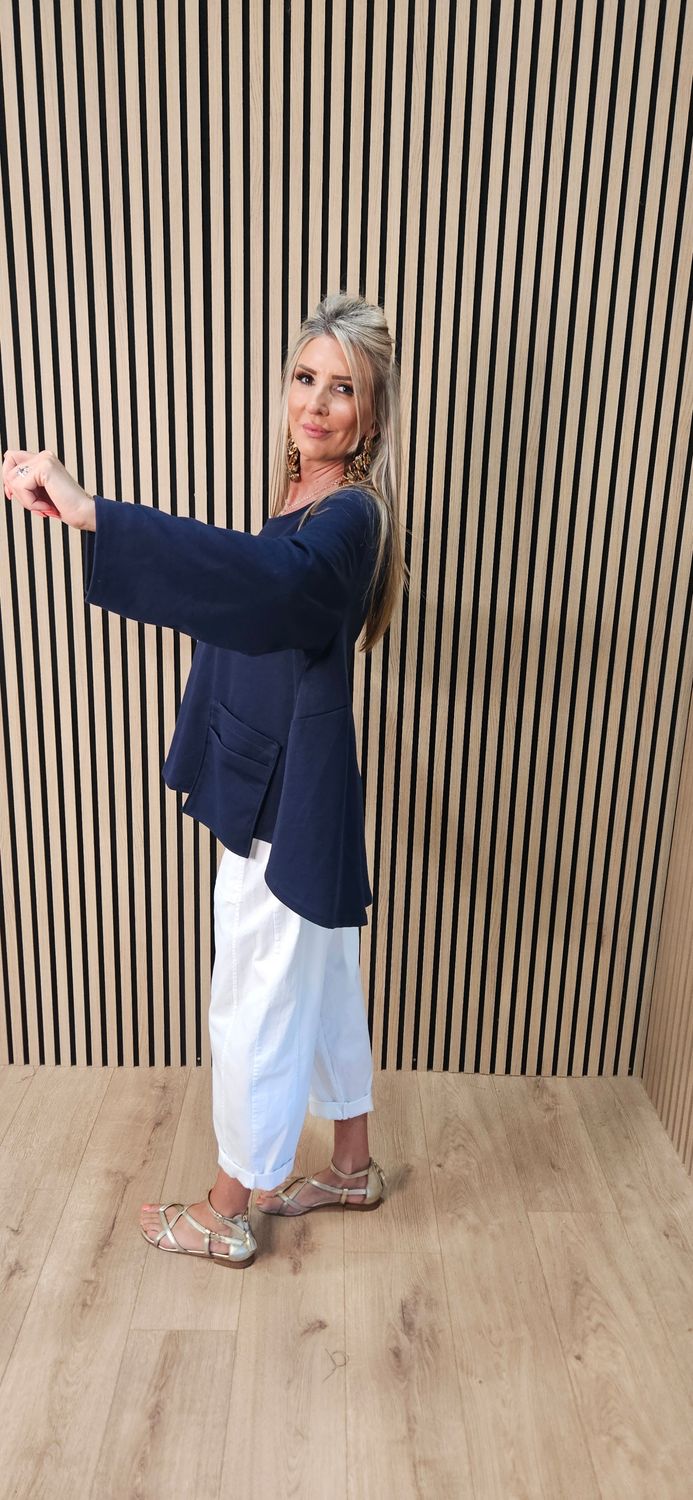 Oversized Pocket Detail Top