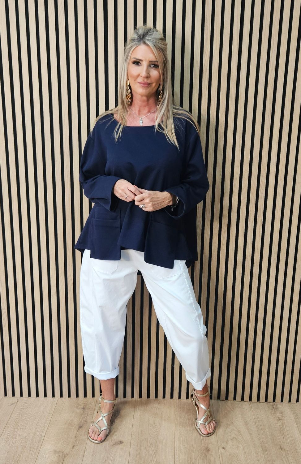 Oversized Pocket Detail Top