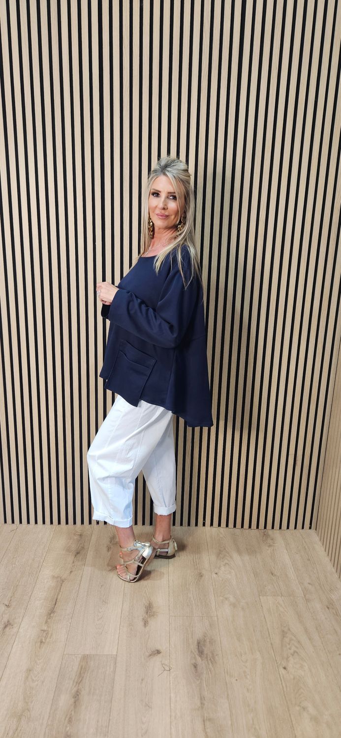 Oversized Pocket Detail Top