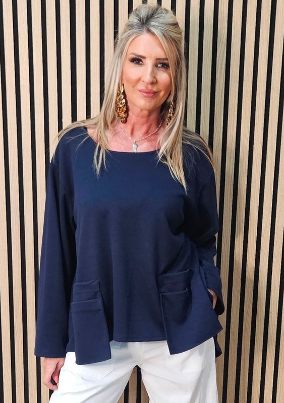 Oversized Pocket Detail Top