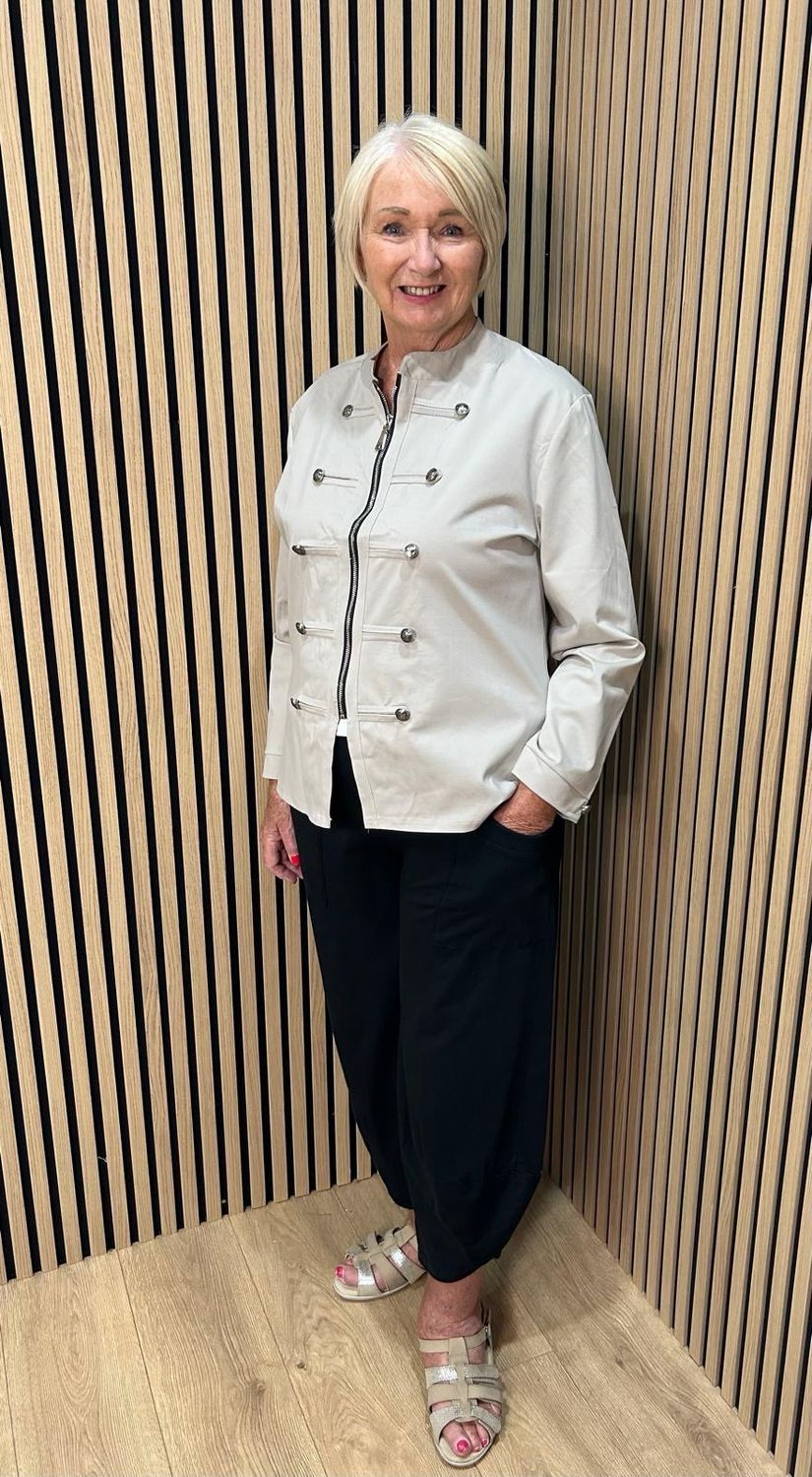 Military Style Stretch jacket - Stone