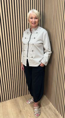Military Style Stretch jacket - Stone