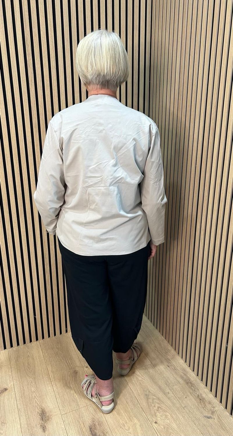 Military Style Stretch jacket - Stone
