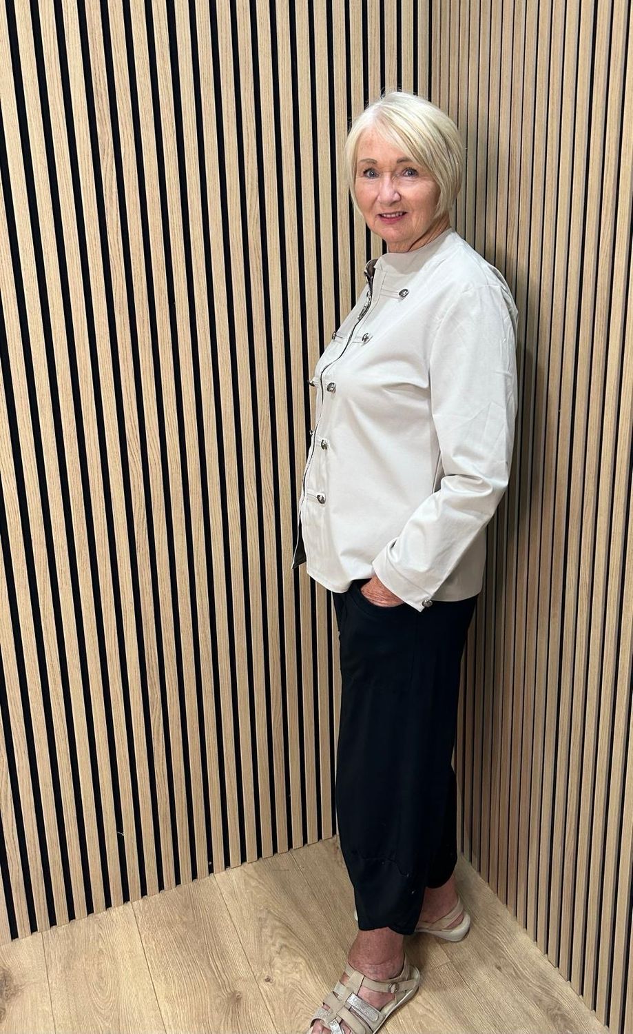 Military Style Stretch jacket - Stone