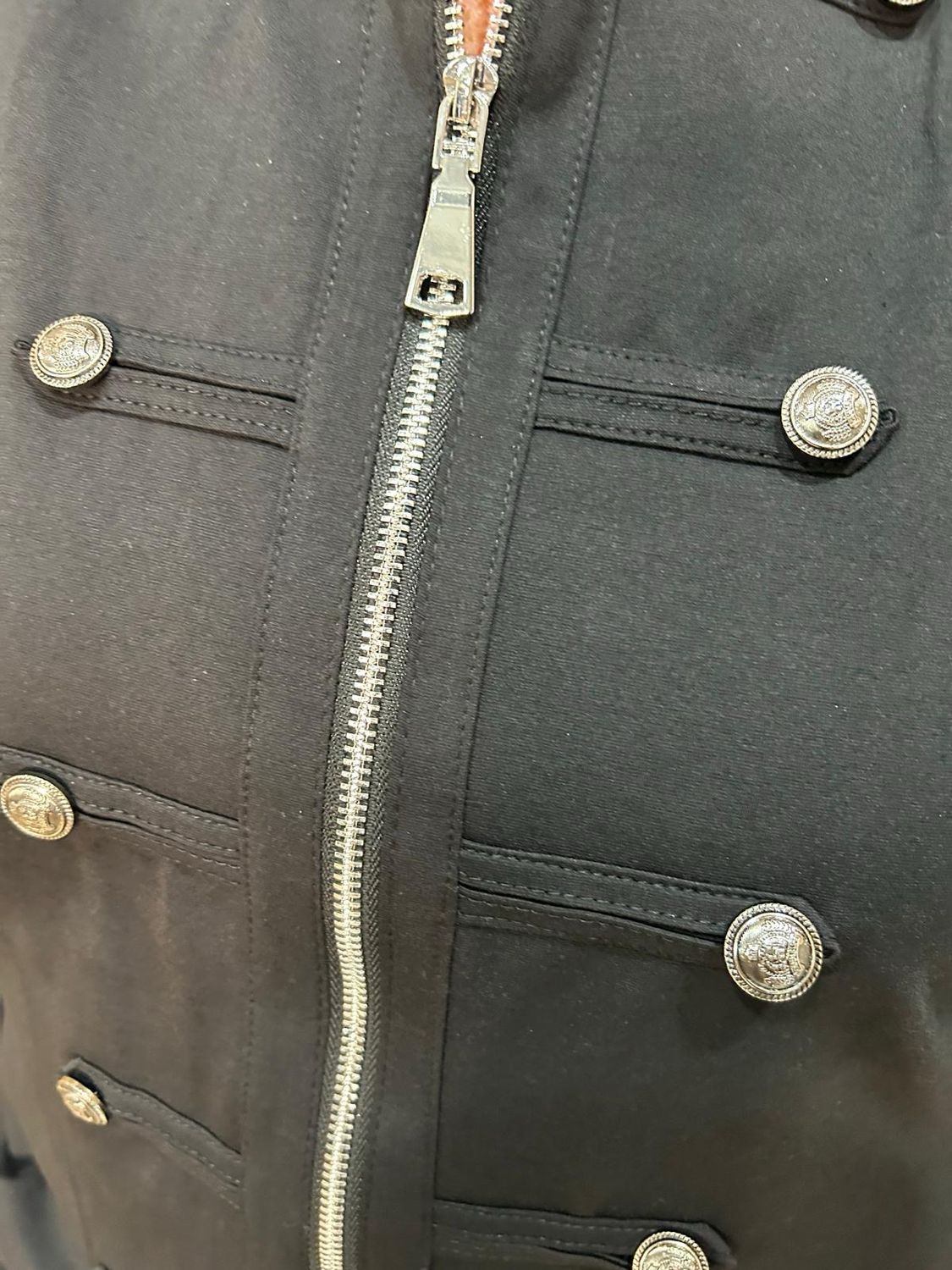 Military Style Stretch Jacket - Black