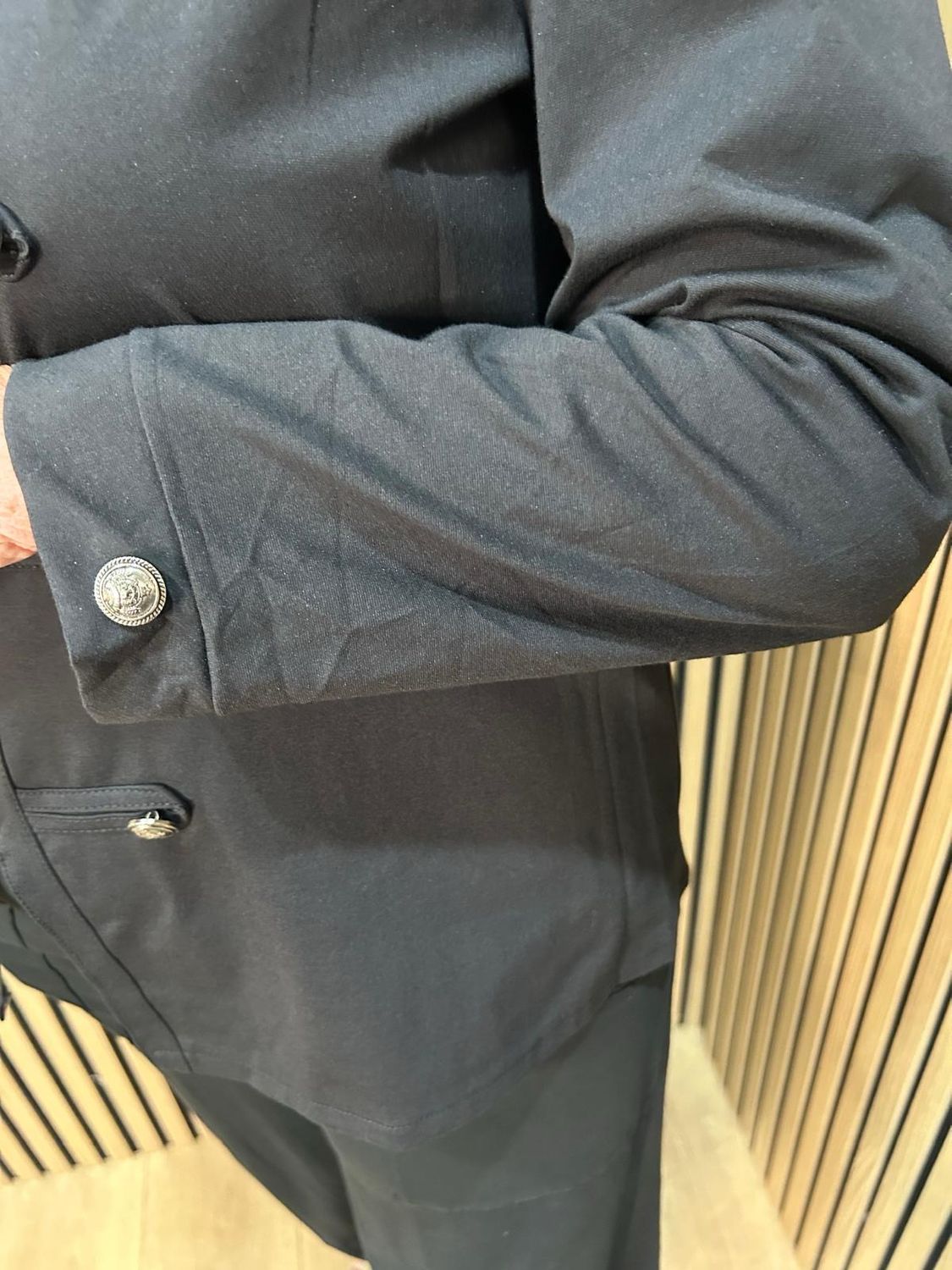 Military Style Stretch Jacket - Black