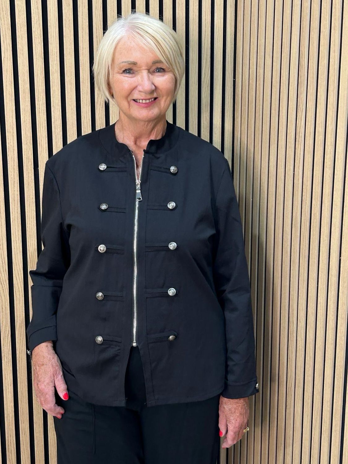 Military Style Stretch Jacket - Black