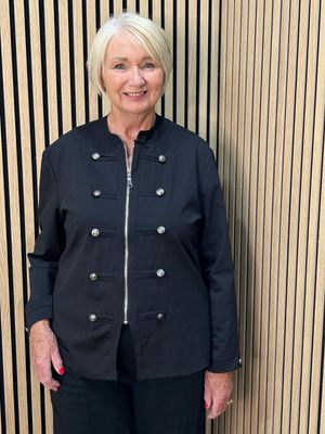Military Style Stretch Jacket - Black