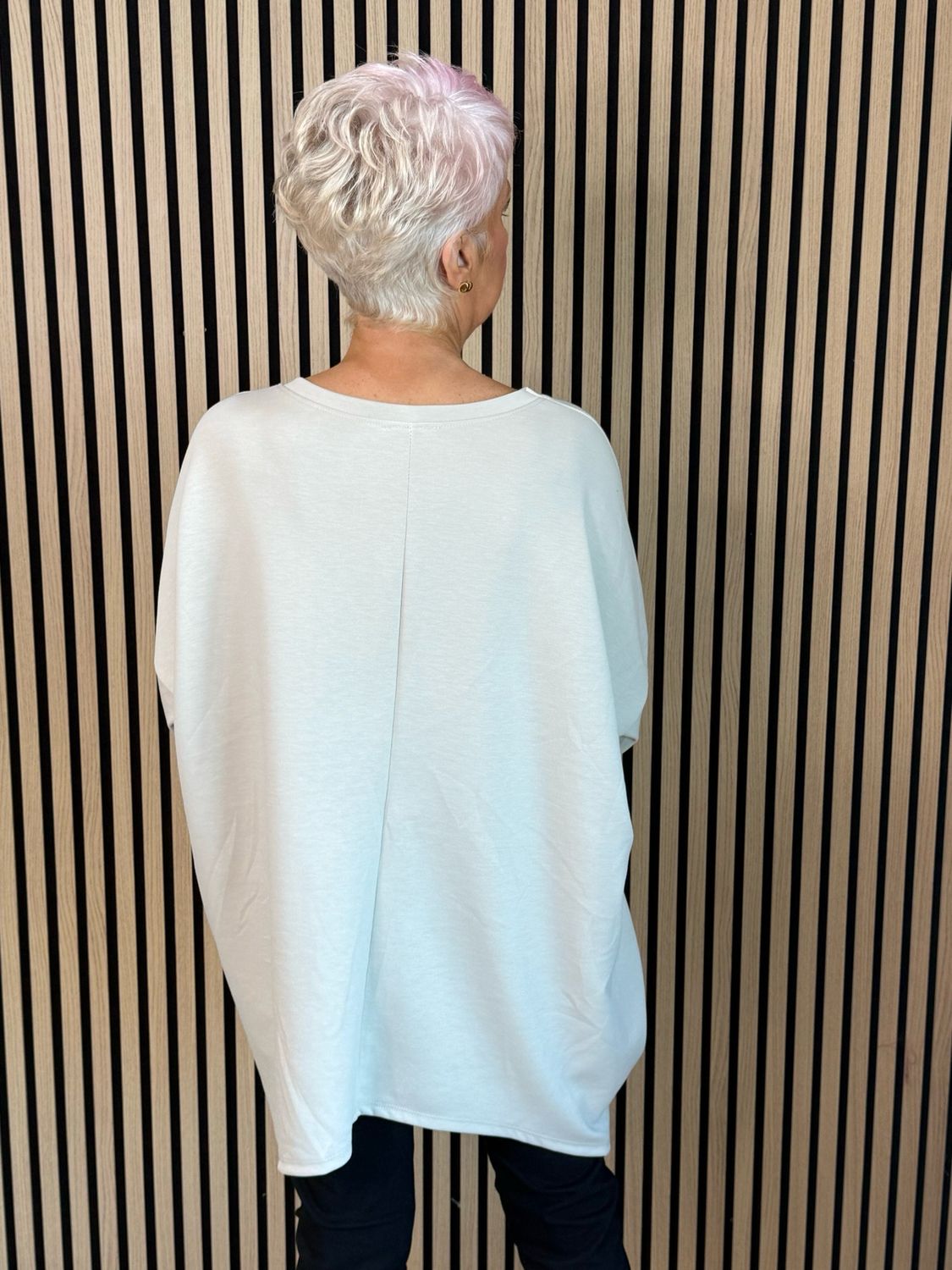 Leopard Print Panel Oversized Jumper - Beige/Black