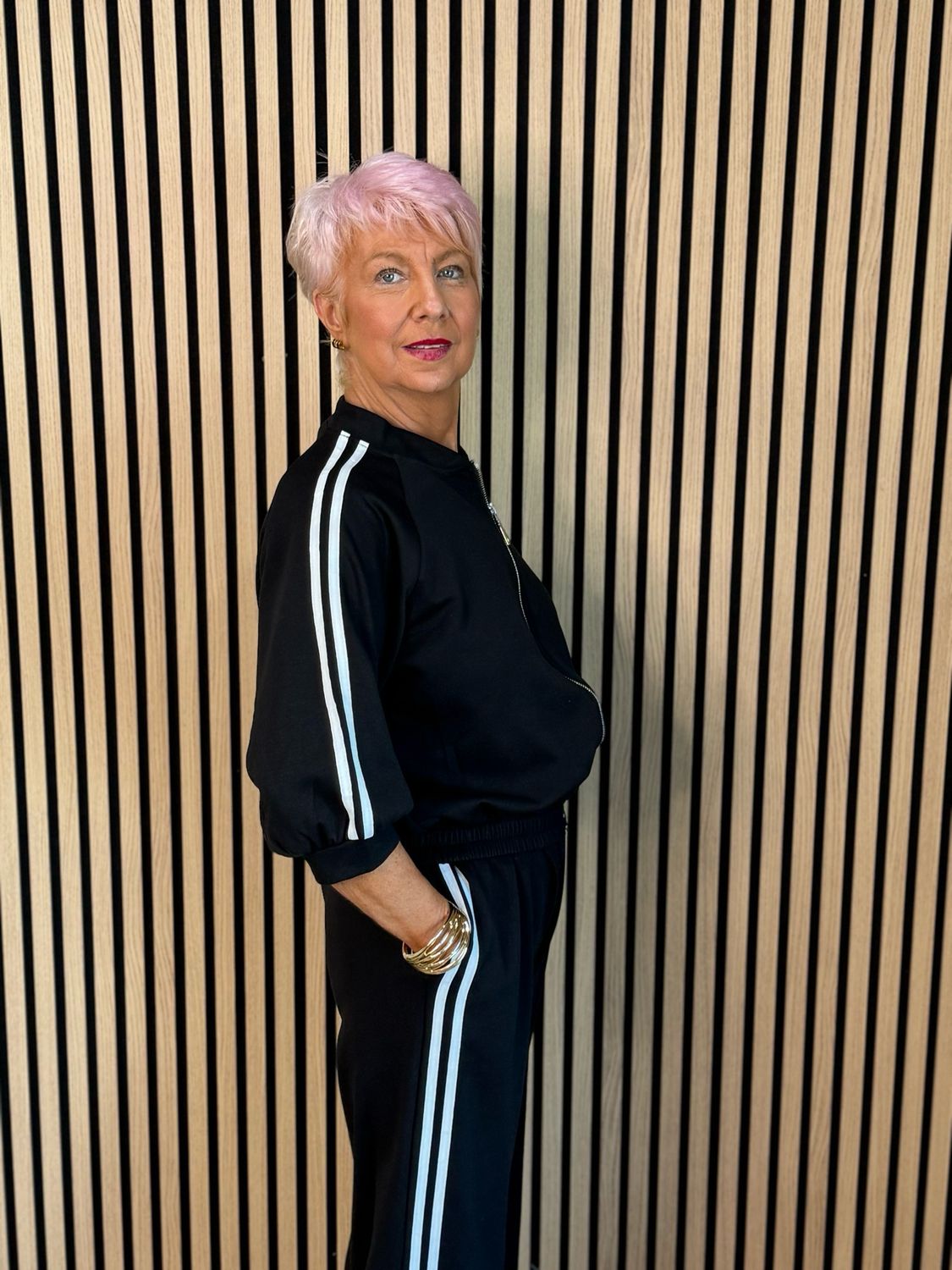 Sporty Stripe Co-Ord Set - Black/White