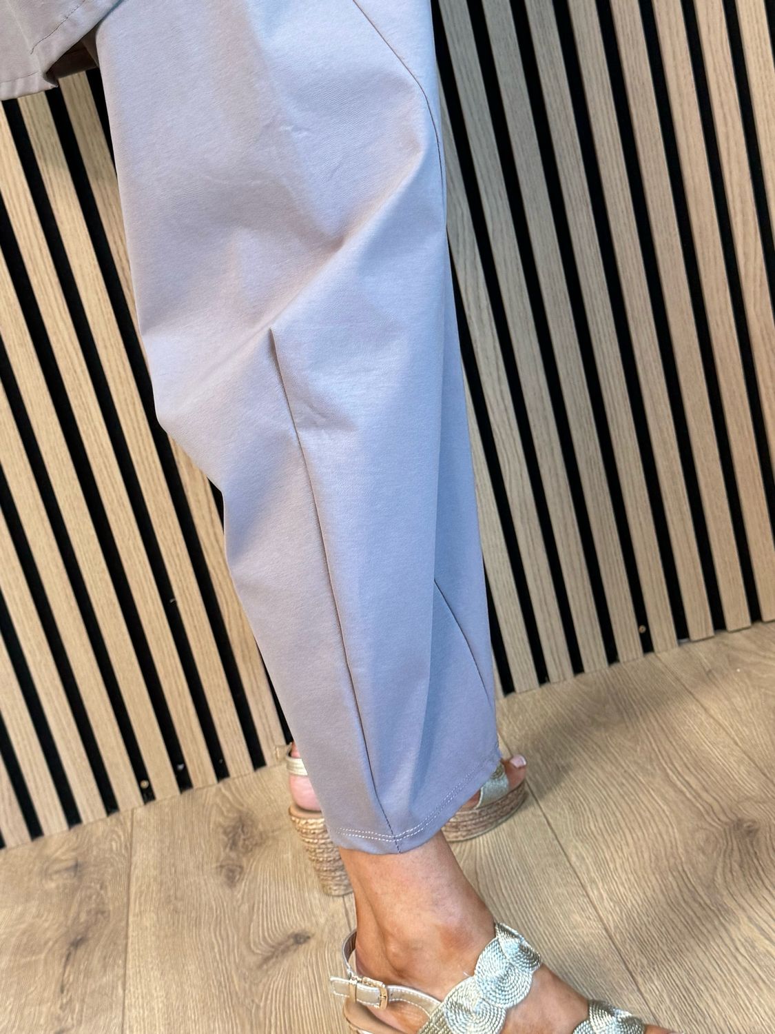 Contemporary Two Piece Balloon Trouser Set- Grey