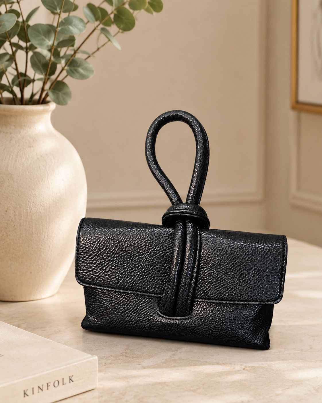 Loop Handle Clutch Bag – Black