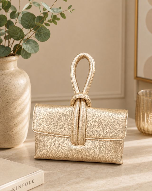 Loop Handle Clutch Bag – Gold