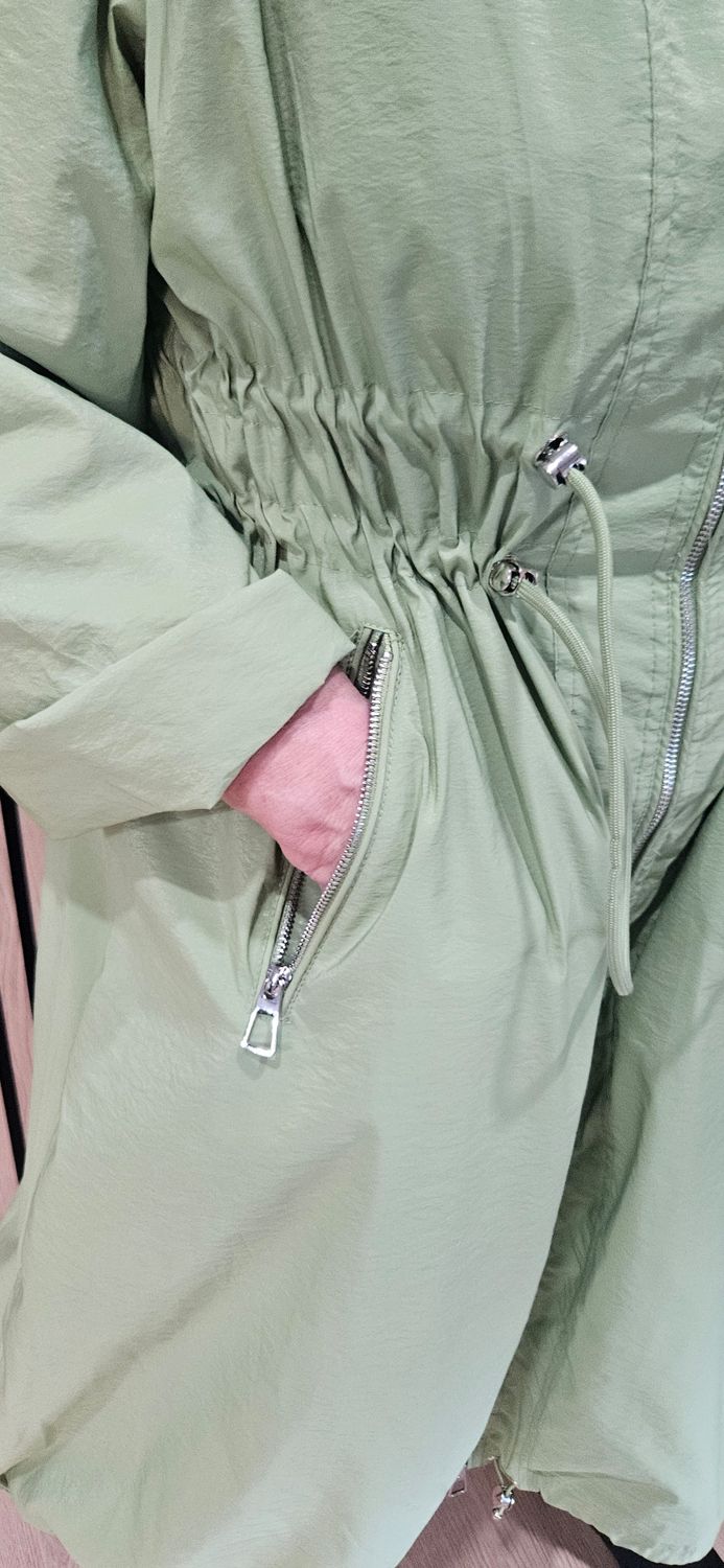 Fly Longline Hooded Coat – Green