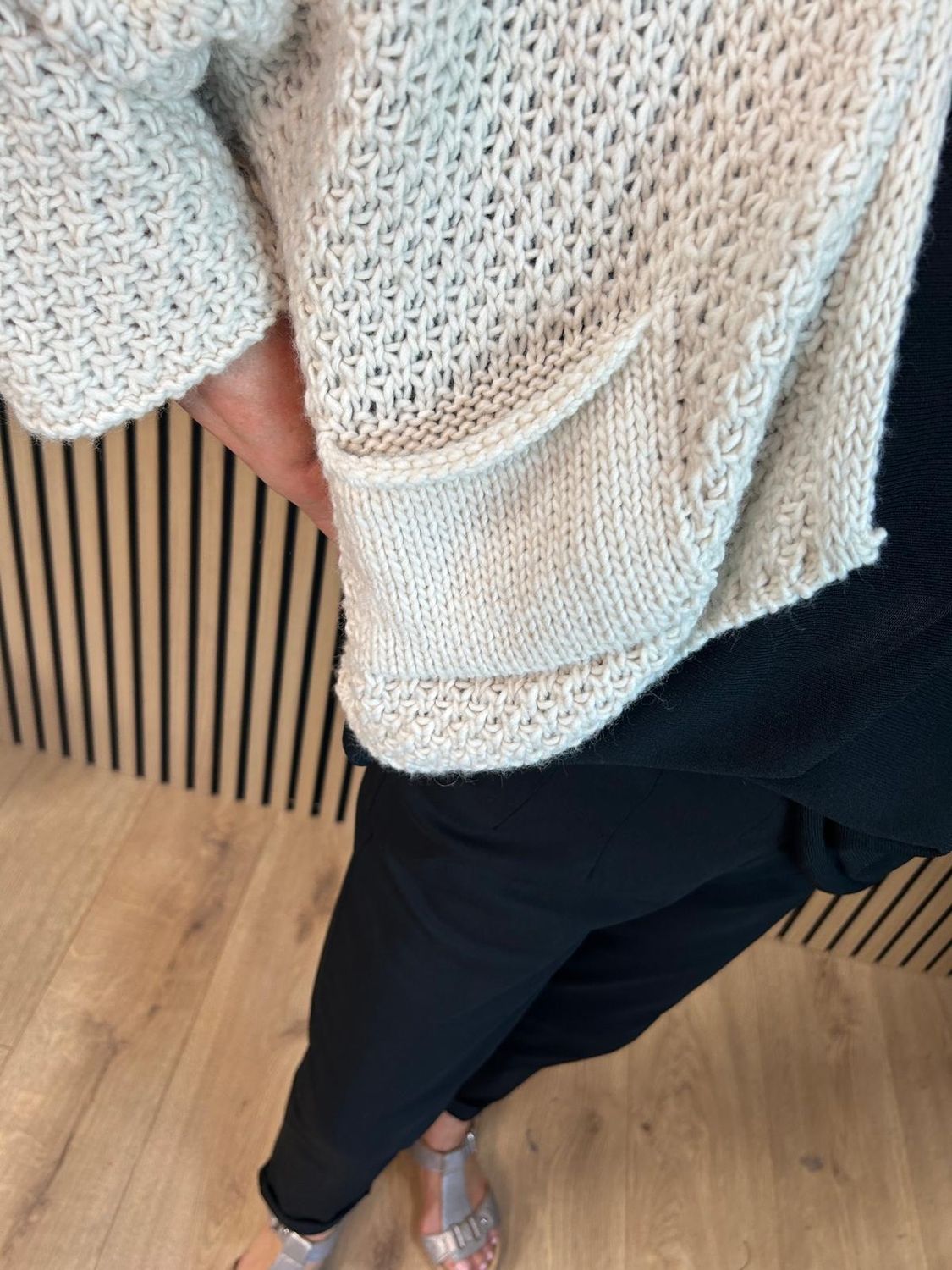 Open-Knit Batwing Cardigan