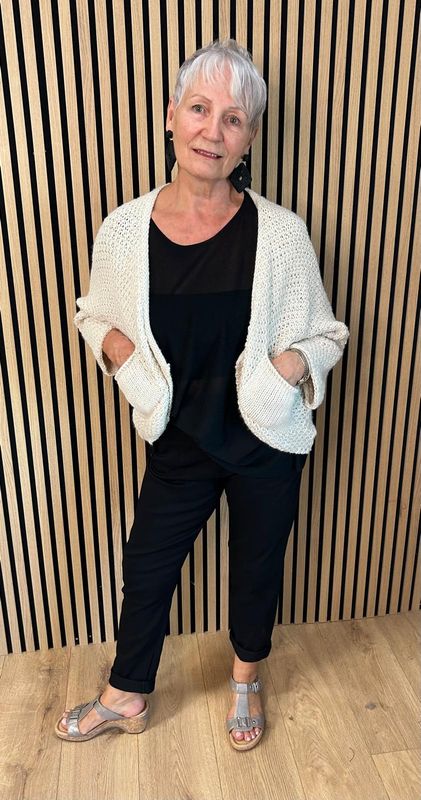 Open-Knit Batwing Cardigan