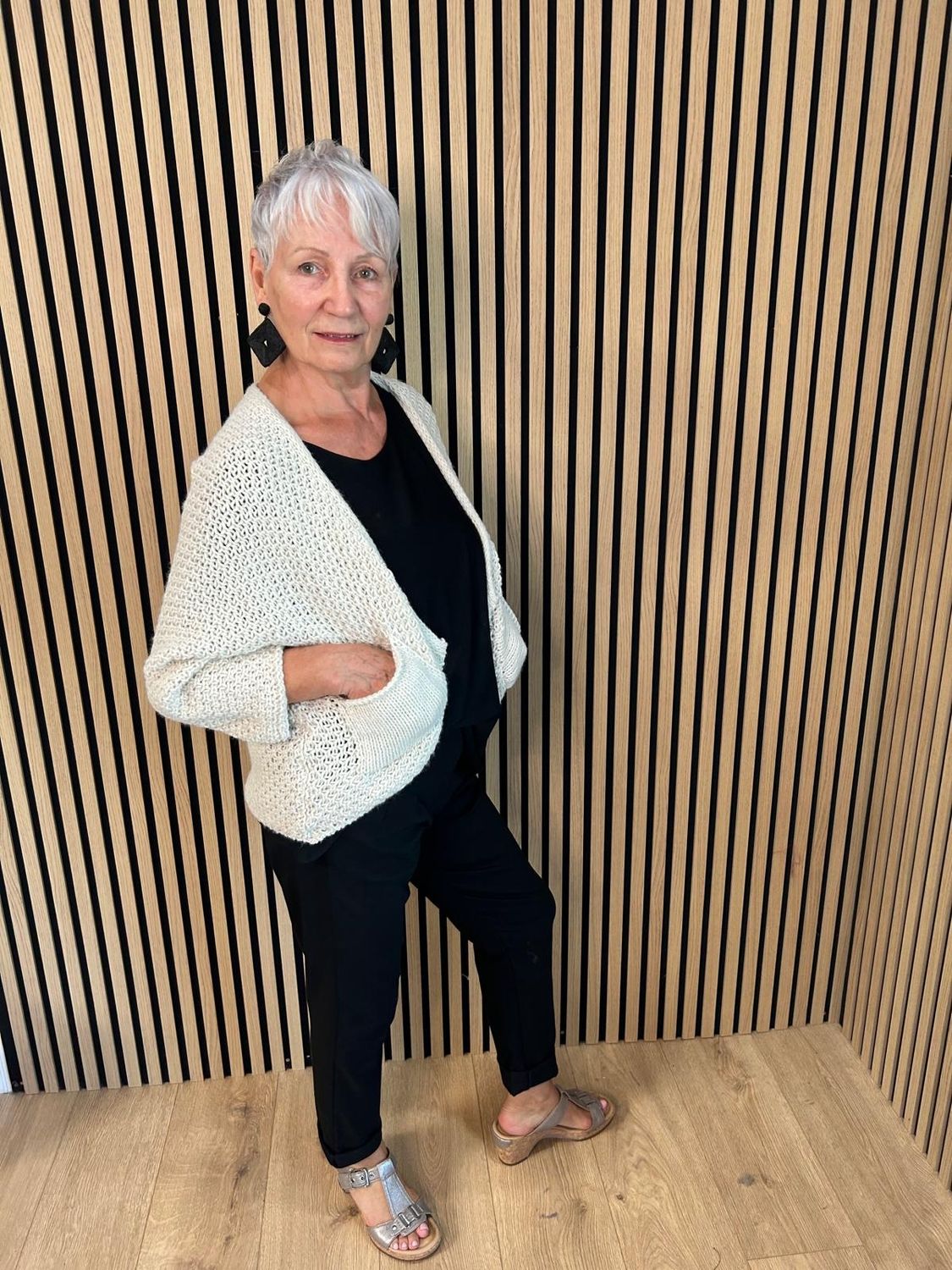 Open-Knit Batwing Cardigan