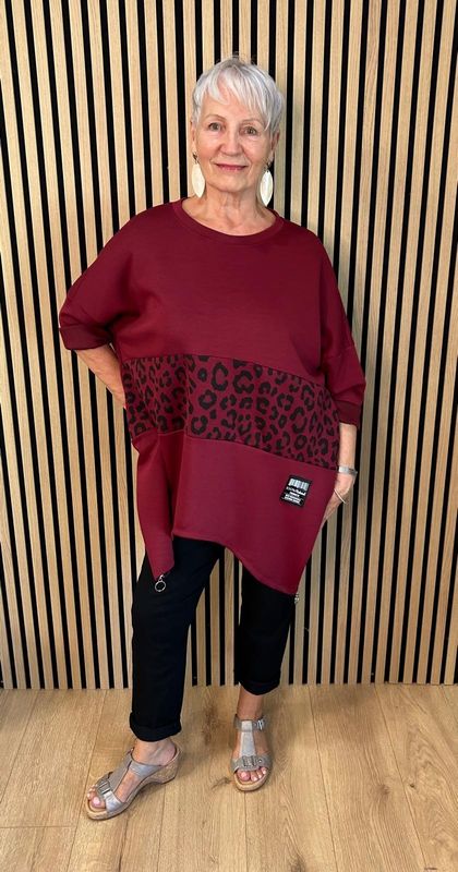 Leopard Print Oversized Tunic Jumper