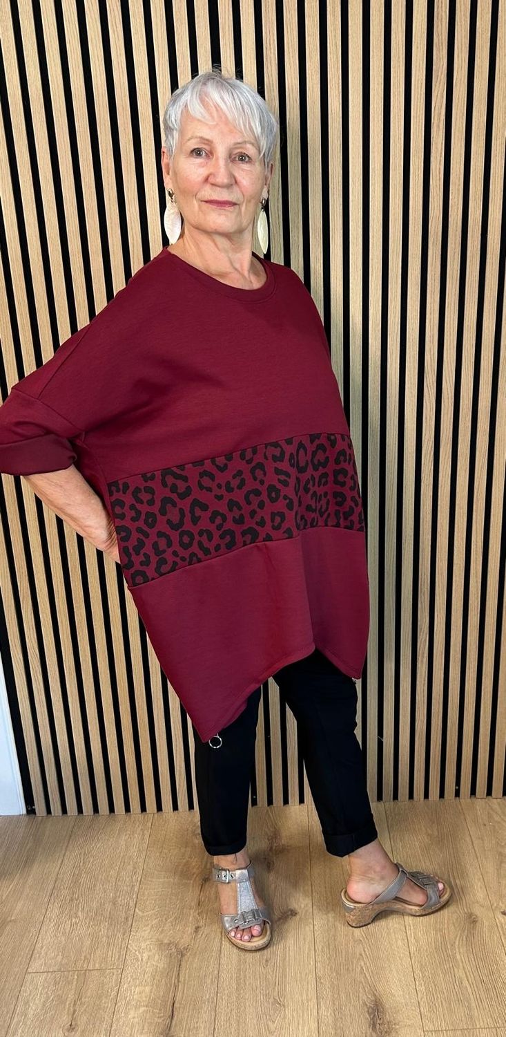 Leopard Print Oversized Tunic Jumper