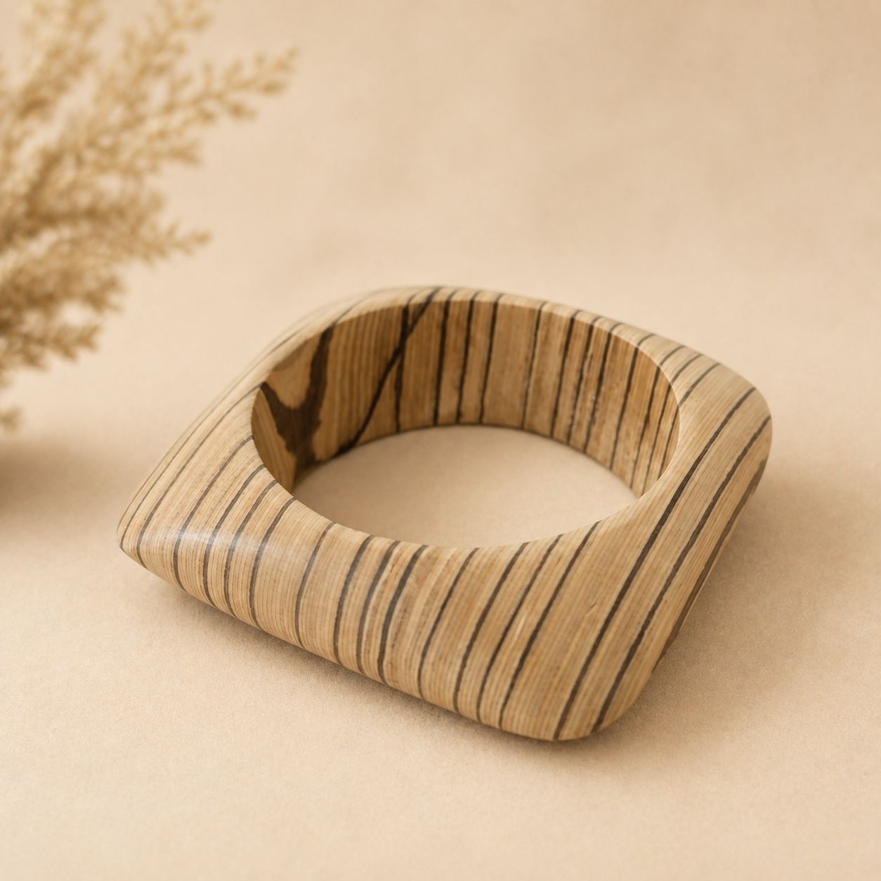 Square Wooden Bangle