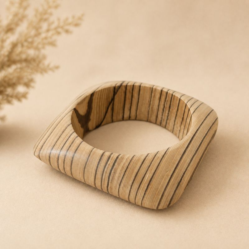 Square Wooden Bangle