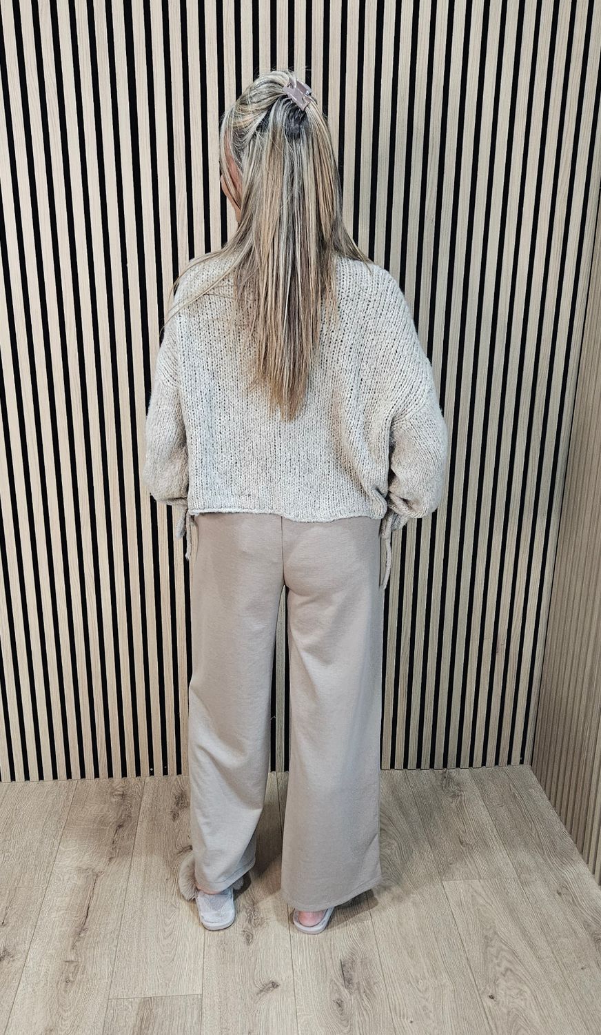 Tie-Cuff Open-Front Cardigan