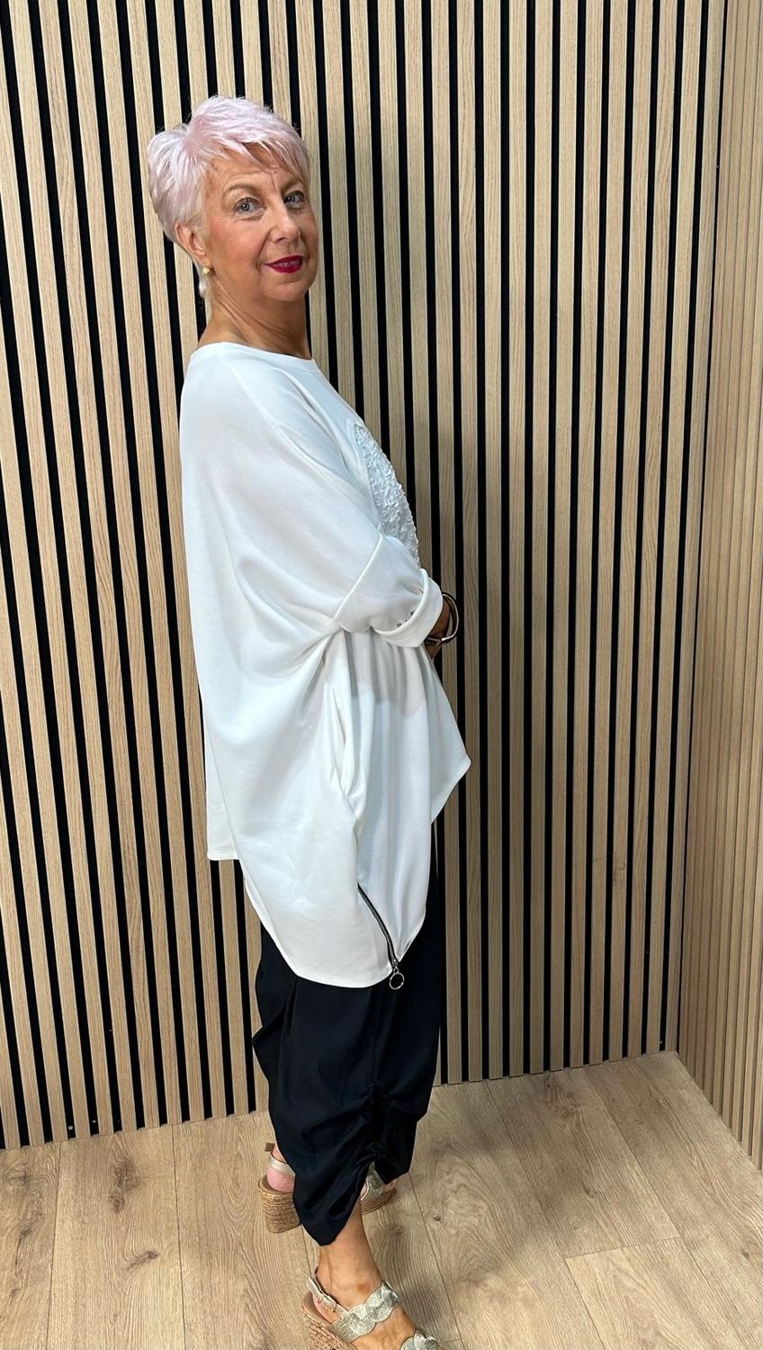 Textured Heart Oversized Jumper