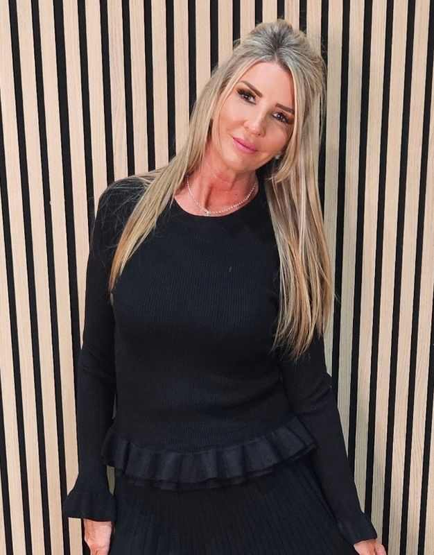 Frill Detail Jumper with Removable Silk Neckerchief – Black