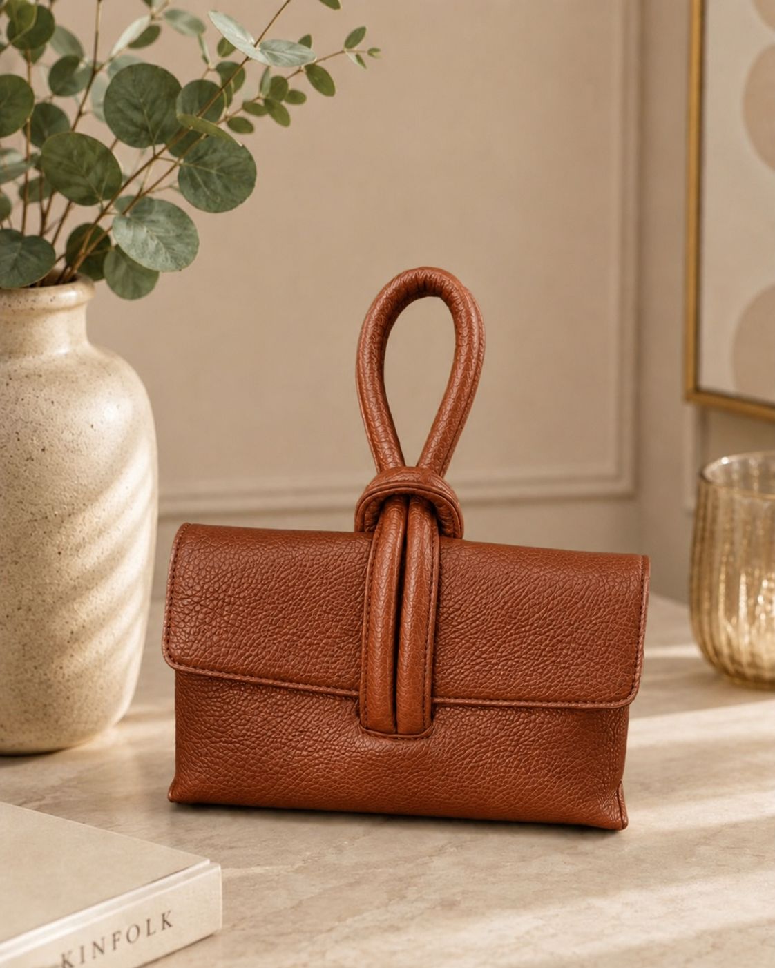 Loop Handle Clutch Bag – Tan