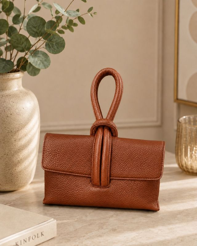 Loop Handle Clutch Bag – Tan