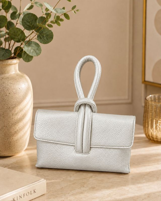 Loop Handle Clutch Bag – Stone