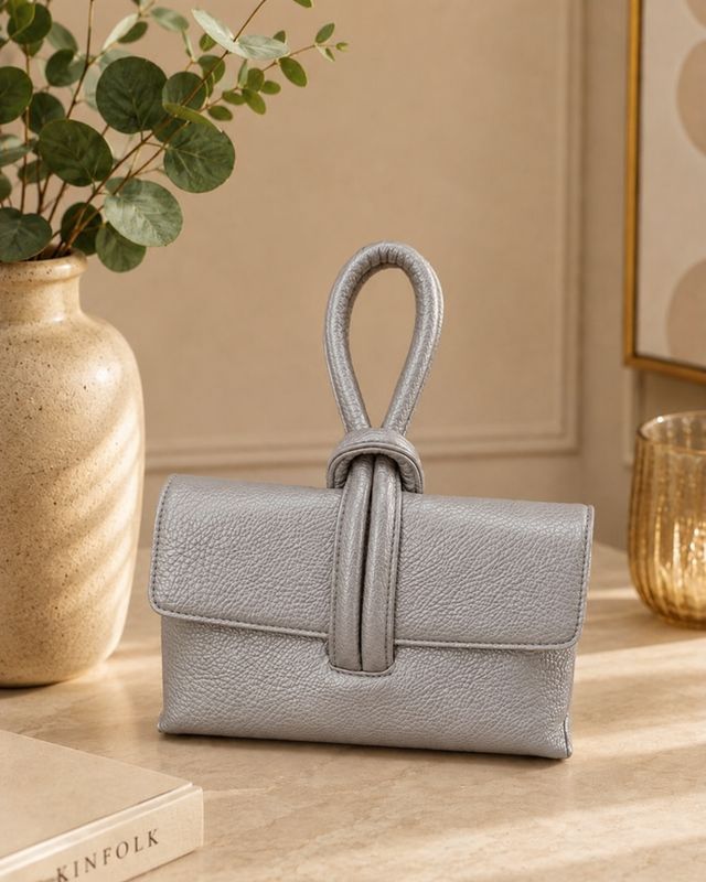 Loop Handle Clutch Bag – Grey