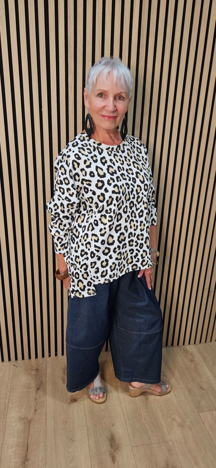 Leopard Print Relaxed-Fit sweatshirt 