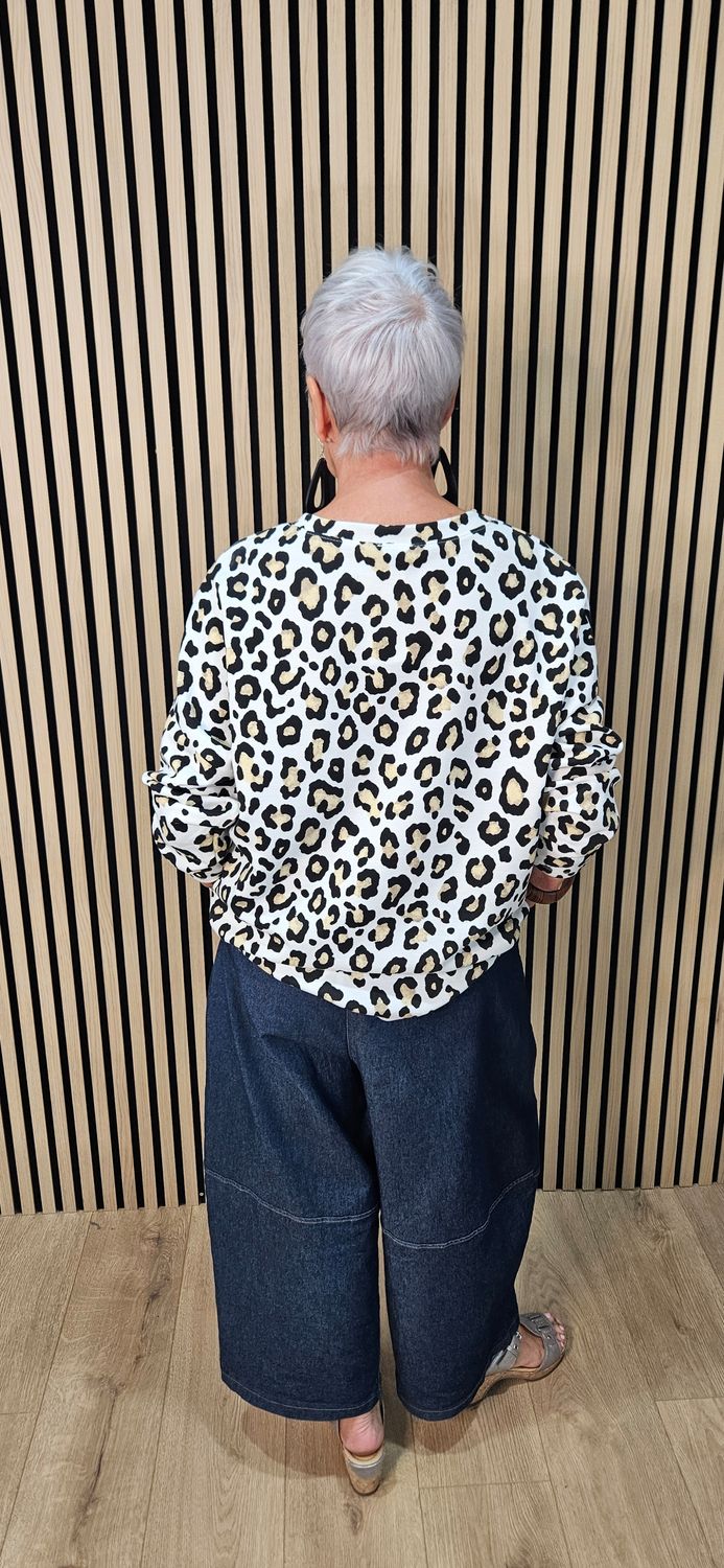 Leopard Print Relaxed-Fit sweatshirt 