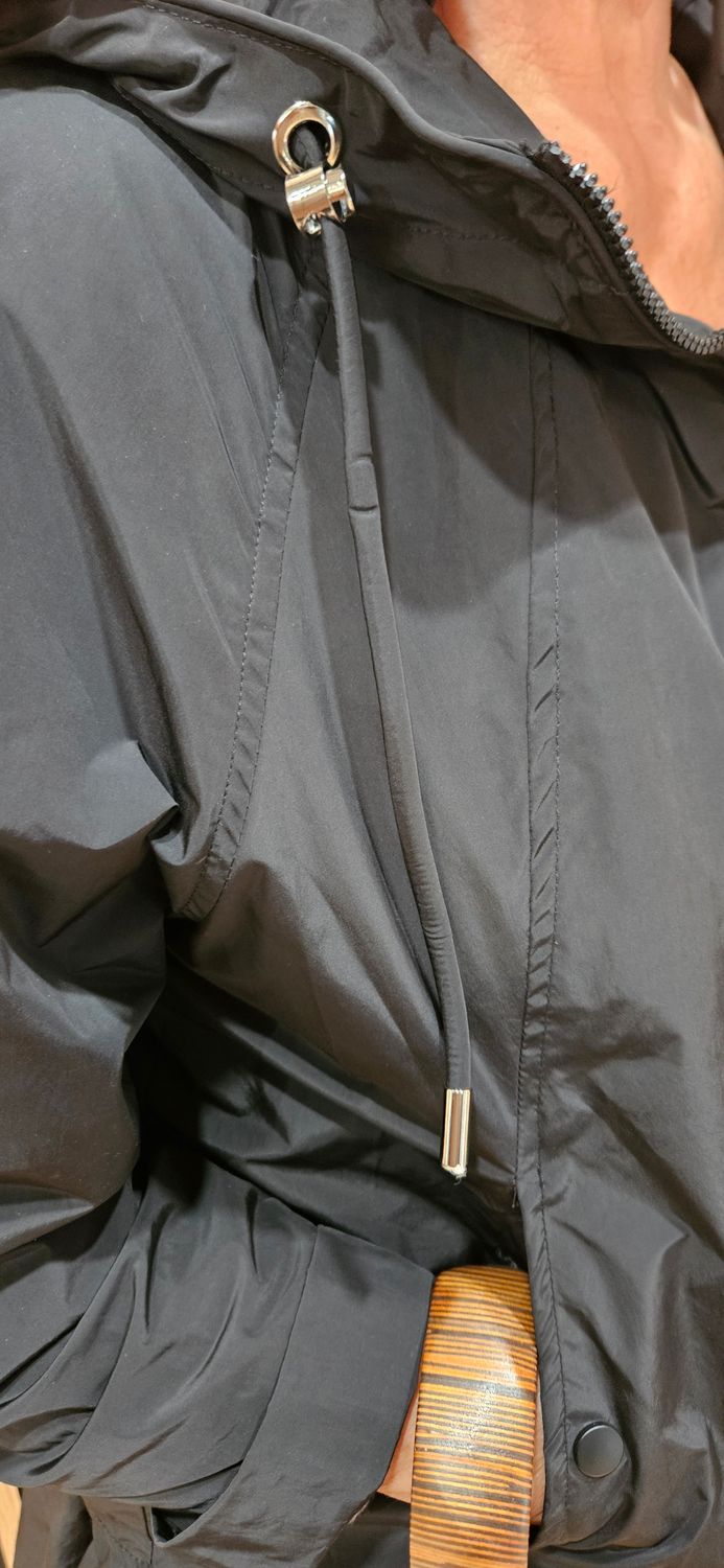 Fly Waterproof Tiered Hooded Coat – Black