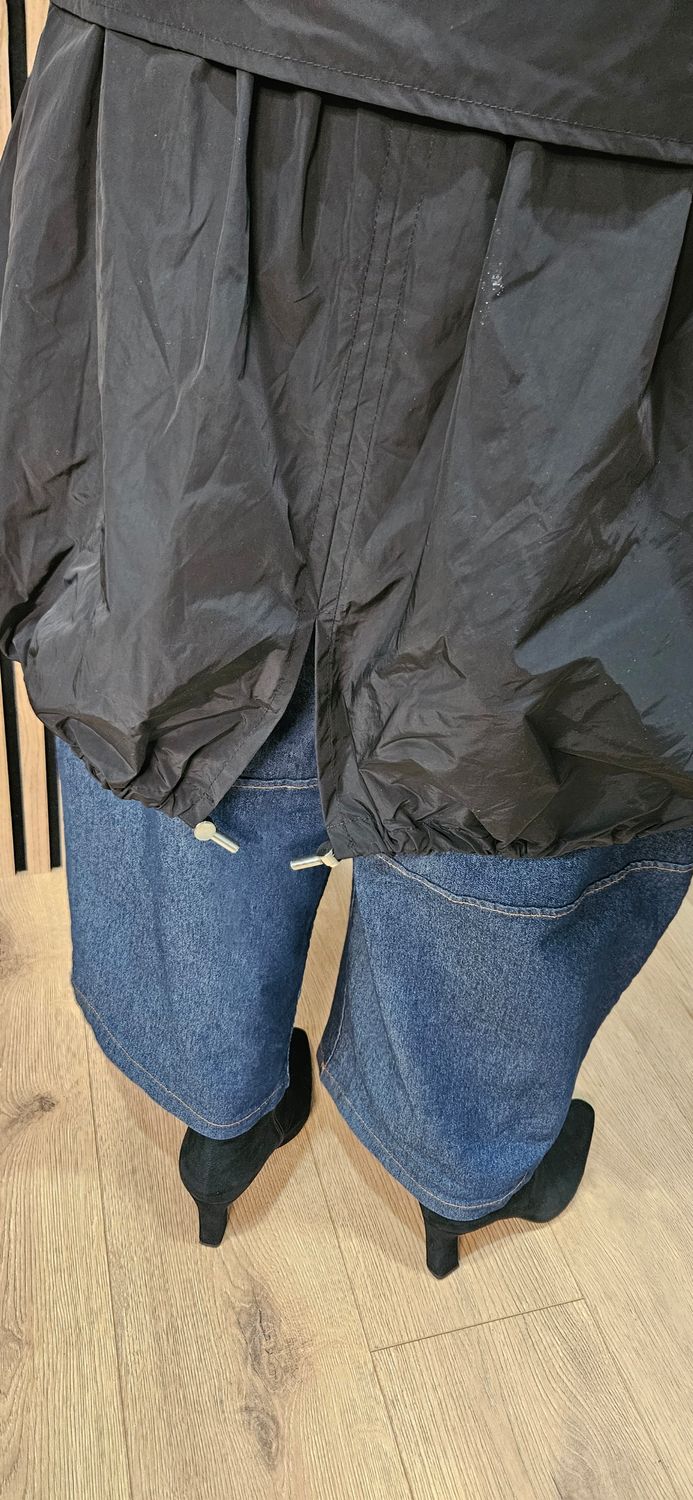 Fly Waterproof Tiered Hooded Coat – Black