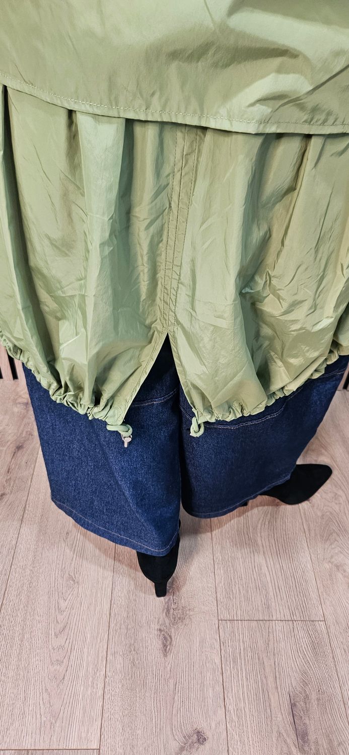Fly Waterproof Tiered Hooded Coat – Green