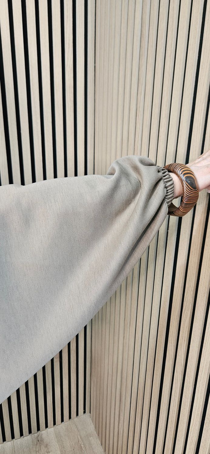 Oversized Batwing Zip Jacket – Taupe