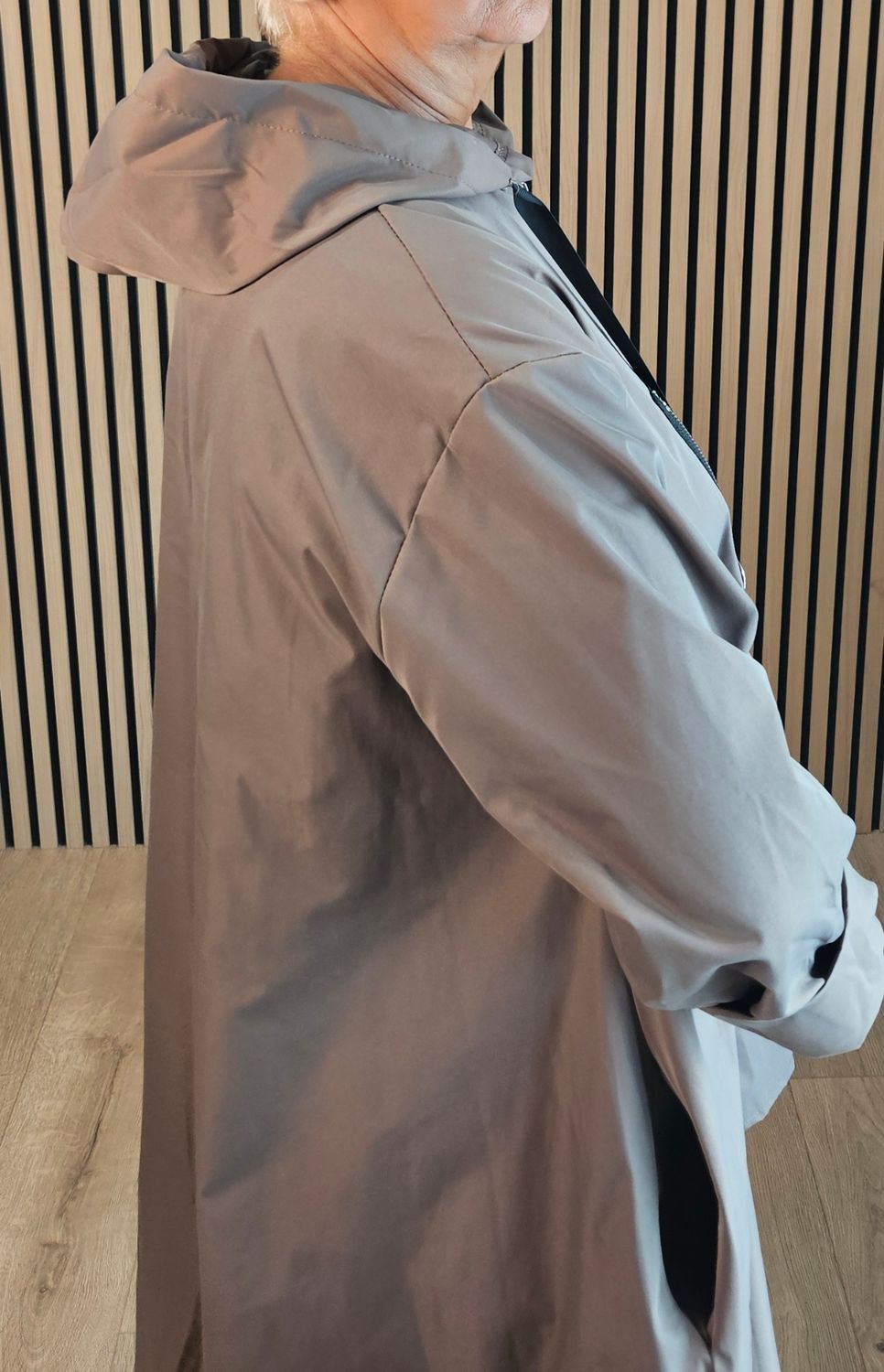 Waterproof Hooded Swing Coat – Mushroom