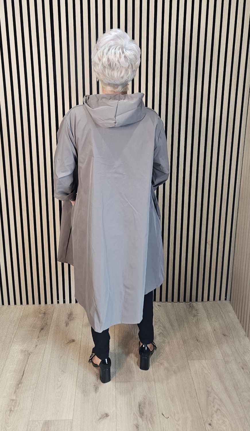 Waterproof Hooded Swing Coat – Mushroom
