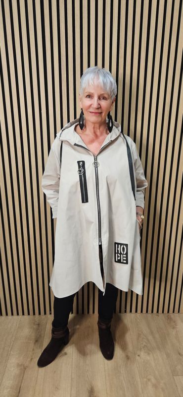 Waterproof Hooded Swing Coat – Stone Waterproof Hooded Swing Coat – Stone